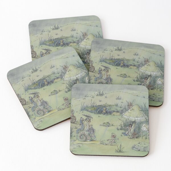 Item preview, Fairies in the Rain by Harold Gaze - Whimsical Fairy Meadow Illustration Vintage Fantasy Art for Cottagecore Collectors designed and sold by RickE.