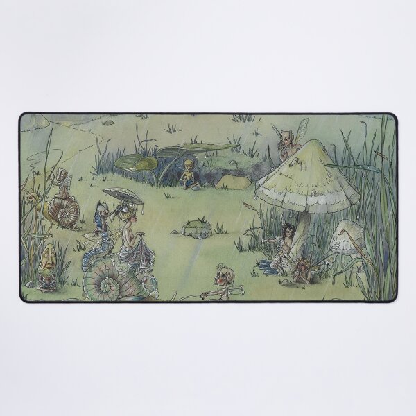 Item preview, Fairies in the Rain by Harold Gaze - Whimsical Fairy Meadow Illustration Vintage Fantasy Art for Cottagecore Collectors designed and sold by RickE.