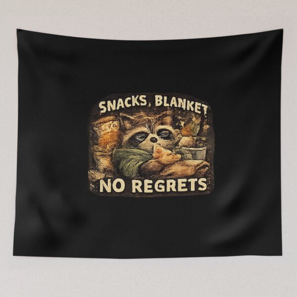 Item preview, Snacks Blanket No Regrets Raccoon designed and sold by Hobby-up.