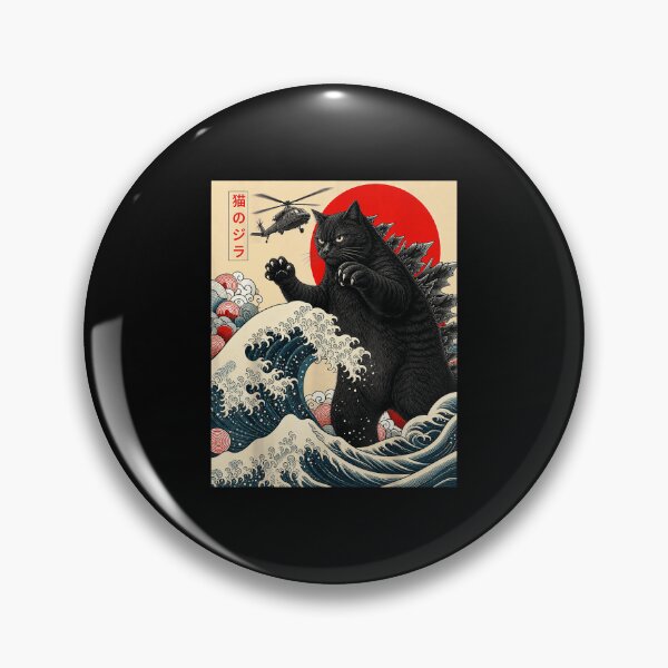 Item preview, Funny Catzilla Cat Japanese Anime Kaiju Art designed and sold by jinajinawoodood.