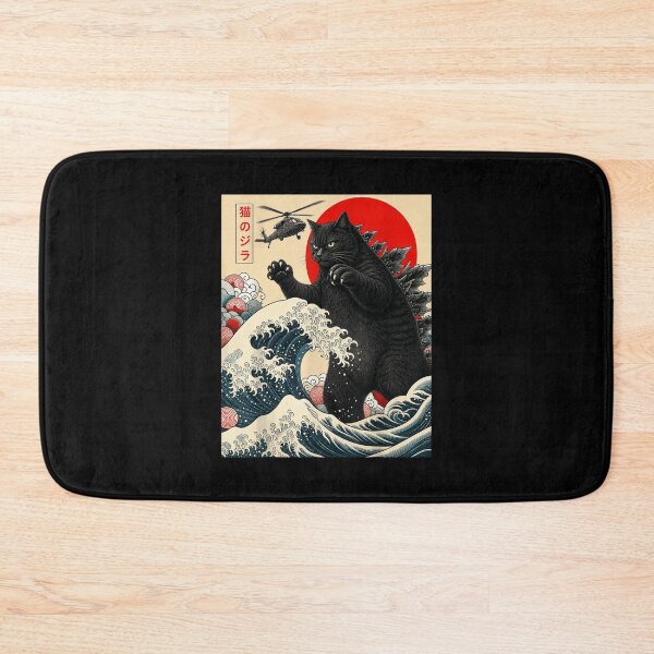 Item preview, Funny Catzilla Cat Japanese Anime Kaiju Art designed and sold by jinajinawoodood.