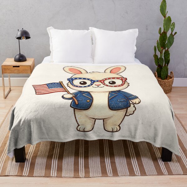 Item preview, Cute Patriotic Bunny With American Flag designed and sold by SweetLilith.