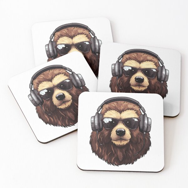 Item preview, Bear With Headphones And Sunglasses designed and sold by IN Tales.