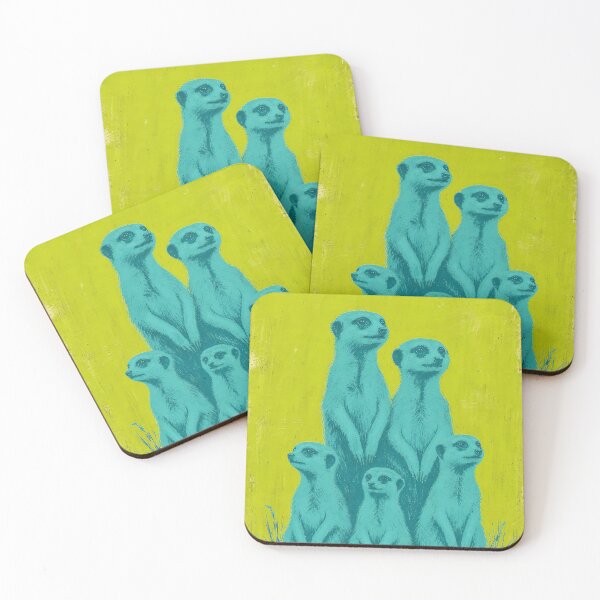 Item preview, Teal Meerkat Family — Lime Retro designed and sold by Jandedan.