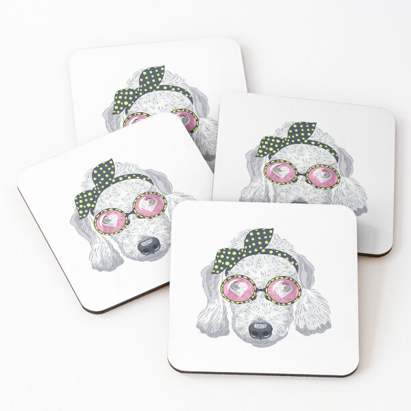 Item preview, Poodle With Sunglasses Polka Bow designed and sold by IN Tales.