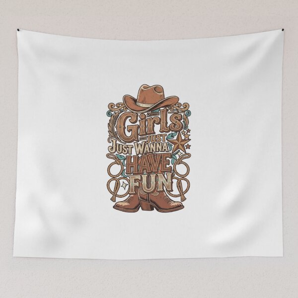 Item preview, Girls Just Wanna Have Fun Western Shirt – Cowgirl Country Tee – Rustic Rodeo Style – Boots and Hat Design – Funny Southern Women Gift designed and sold by ShirtsUp-Lane.