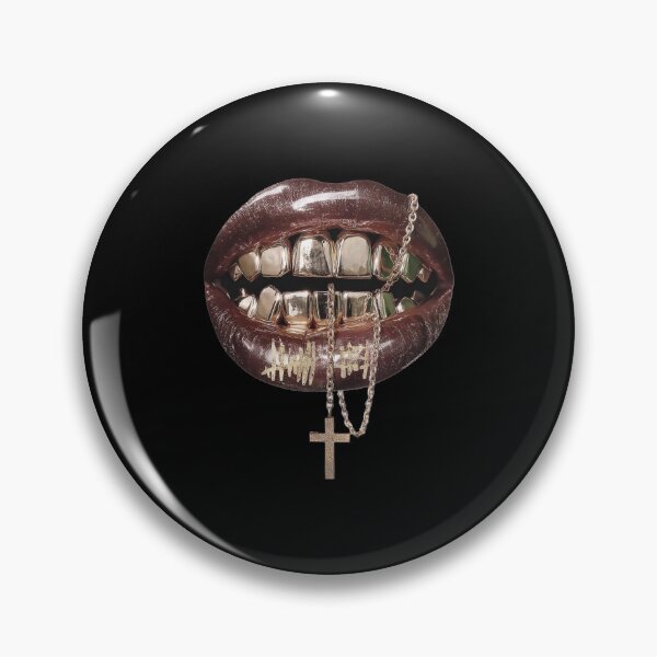 Item preview, Gold Grill Lips Diamond Cross Teeth Hip Hop Aesthetic designed and sold by jinajinawoodood.