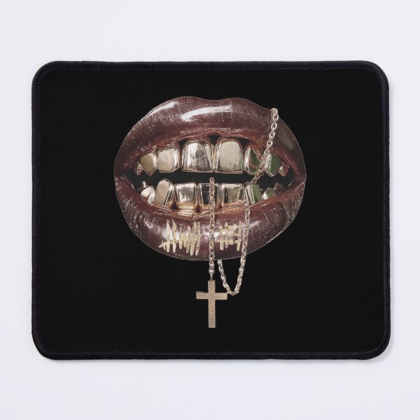 Item preview, Gold Grill Lips Diamond Cross Teeth Hip Hop Aesthetic designed and sold by jinajinawoodood.