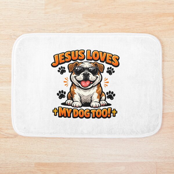 Item preview, Funny Christian Bulldog Shirt – Jesus Loves My Dog Too designed and sold by ArtsBorn2Create.