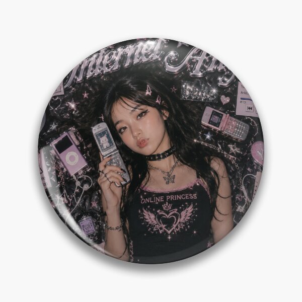 Item preview, Cyber Y2K Girl with Flip Phones | Internetcore Aesthetic Early 2000s Sticker designed and sold by J&J's Creation.