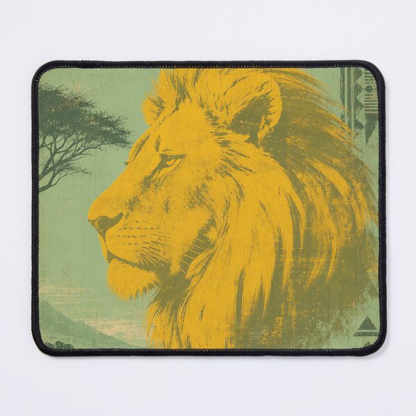 Item preview, Golden Lion — Seafoam Retro with Deep Safari Motif designed and sold by Jandedan.