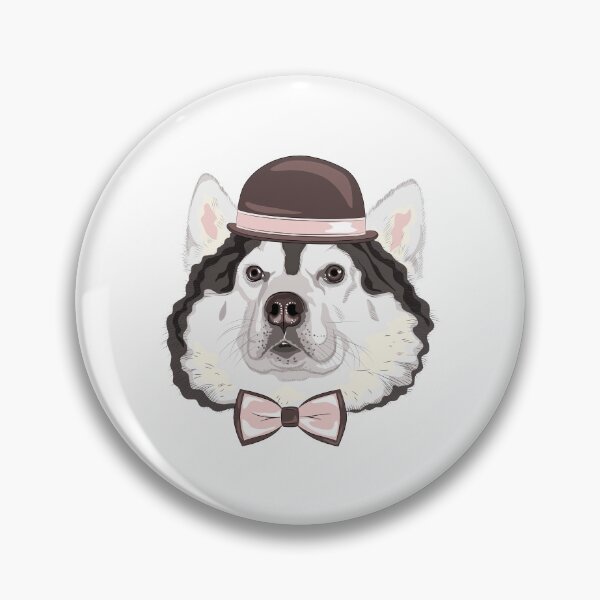 Item preview, Husky With Bowler Hat Bow Tie designed and sold by IN Tales.