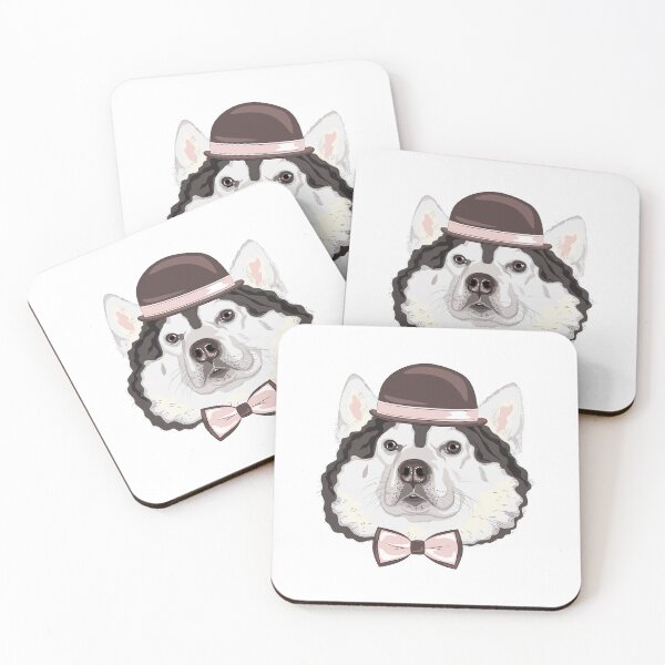 Item preview, Husky With Bowler Hat Bow Tie designed and sold by IN Tales.