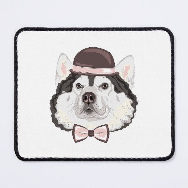 Item preview, Husky With Bowler Hat Bow Tie designed and sold by IN Tales.
