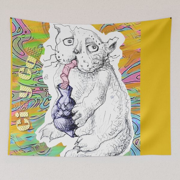 Item preview, City Cat - Midnight Potion (Ink Hand Drawing by ACCI designed and sold by VanyssaGraphics.