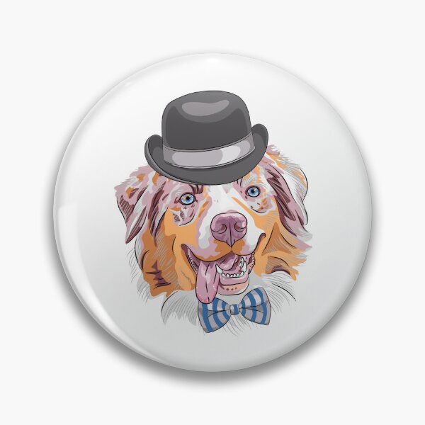 Item preview, Australian Shepherd With Fedora Bow Tie designed and sold by IN Tales.