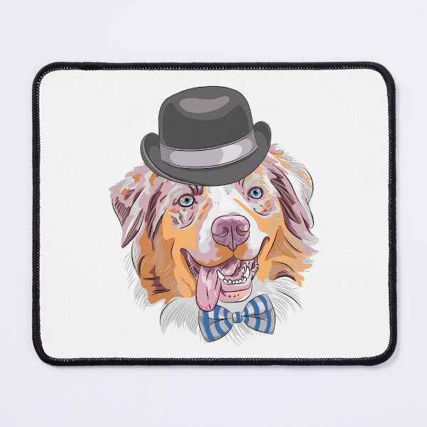 Item preview, Australian Shepherd With Fedora Bow Tie designed and sold by IN Tales.