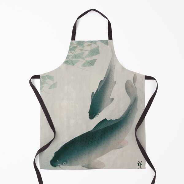 Item preview, Two Koi Fish in Serene Pond: Vintage Ohara Koson Japanese Woodblock Print designed and sold by vekotpu.