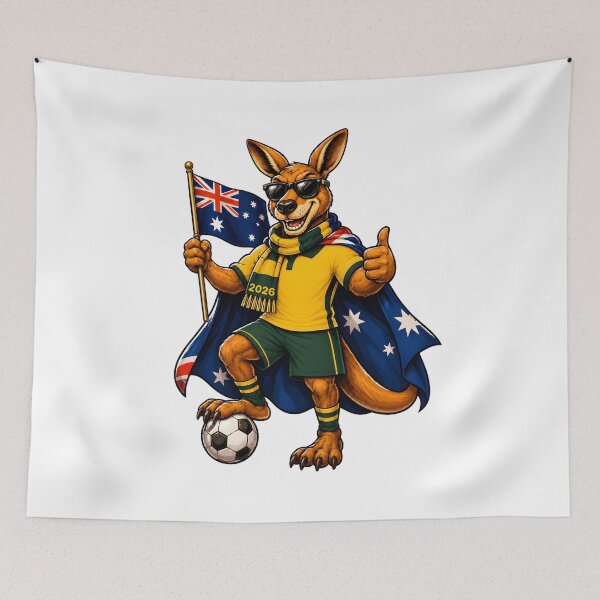 Item preview, Australia Kangaroo Soccer Ball Football Aussie Supporter 2026 designed and sold by wishtopia.