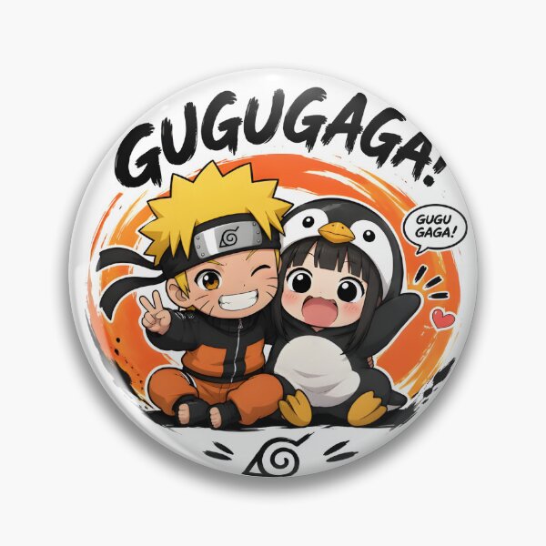 Item preview, Chibi Ninja & gugugaga Duo Cute Anime Style Sticker | Funny Kawaii Shirt Design designed and sold by VashudevDesigns.