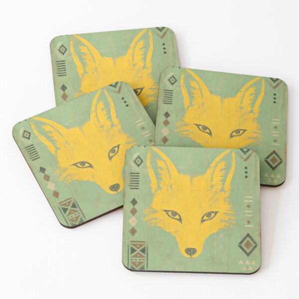 Item preview, Golden Fox Face — Seafoam Retro with African Ornaments designed and sold by Jandedan.