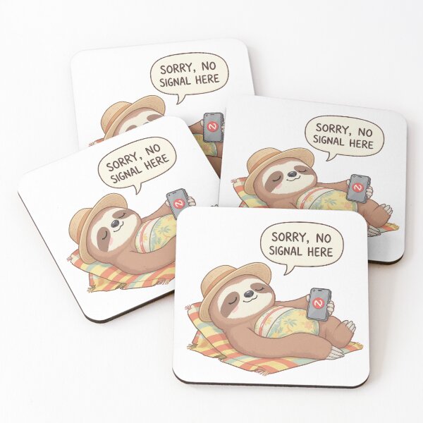 Item preview, Funny Sloth No Signal Vacation Muted Aesthetic Sticker designed and sold by SoftAuraStudi0.
