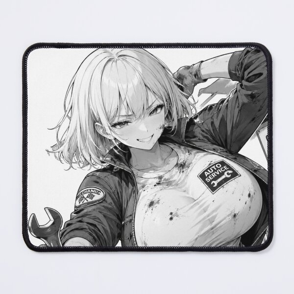 Item preview, Anime Mechanic Girl – Black and White Automotive Waifu designed and sold by Ericks0087.