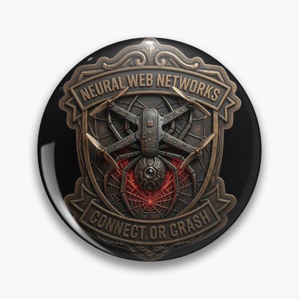Item preview, 3D Neural Web Networks Connect Or Crash Crest designed and sold by HoshisWorld2018.