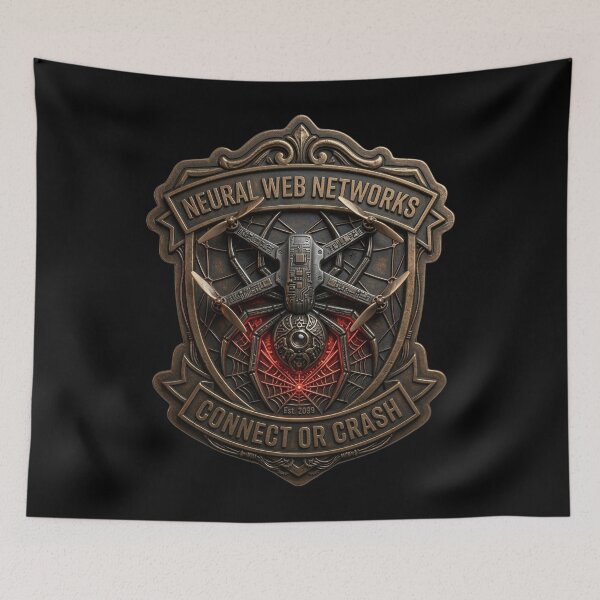 Item preview, 3D Neural Web Networks Connect Or Crash Crest designed and sold by HoshisWorld2018.