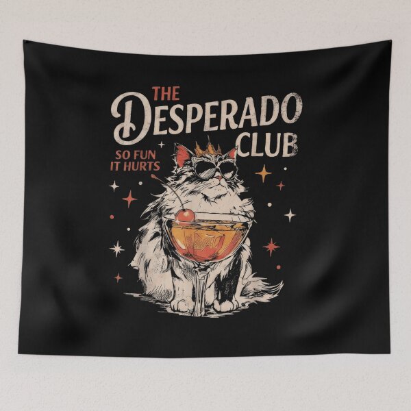 Item preview, Funny Desperado Club Vintage Cat Wearing Sunglasses Drinking Cocktail Summer Graphic designed and sold by BrandyFreika.