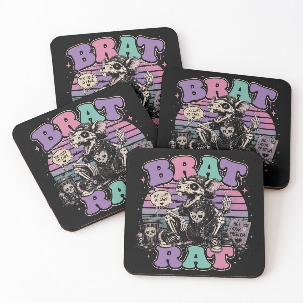 Item preview, Brat Rat Skeleton Rat Goth T-Shirt – Too Cute To Care Punk Goth Rat designed and sold by printedartgoods.