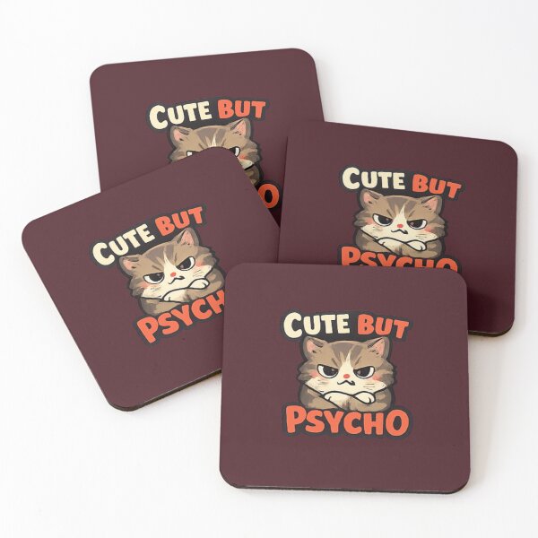 Item preview, Cute But Psycho Angry Cat Funny Shirt designed and sold by Hobby-up.
