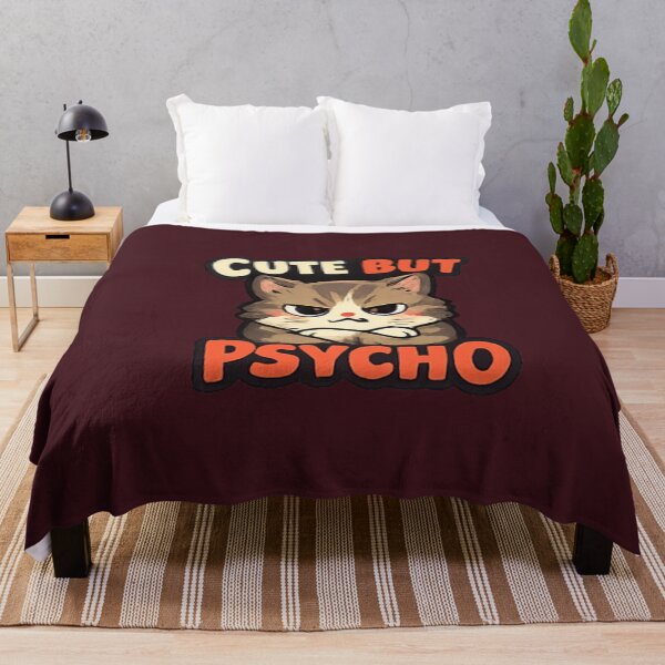 Item preview, Cute But Psycho Angry Cat Funny Shirt designed and sold by Hobby-up.