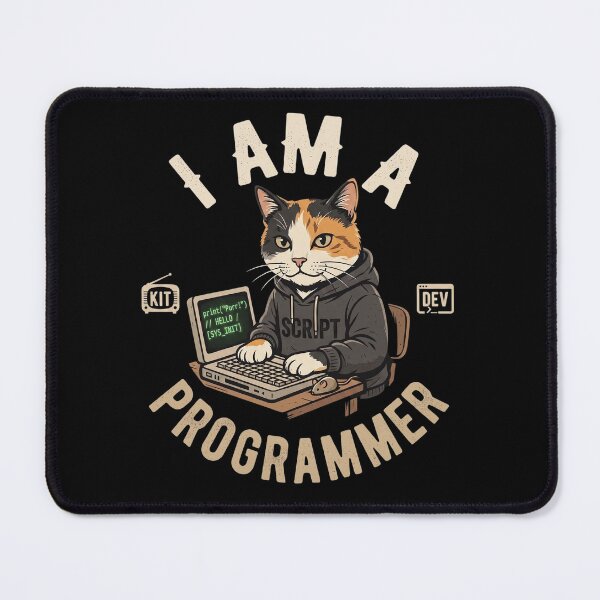 Item preview, Funny Programmer Cat Coding Retro Hoodie Design designed and sold by CrystalMineArts.