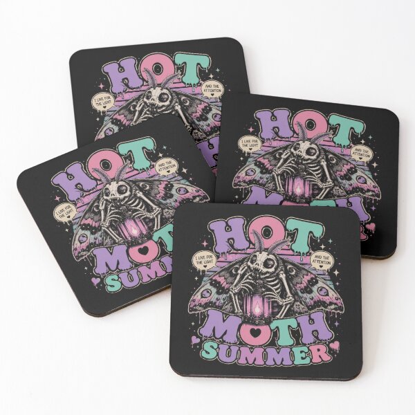 Item preview, Hot Moth Summer Skeleton Moth Goth T-Shirt – Pastel Gothic Luna Moth Tee designed and sold by printedartgoods.
