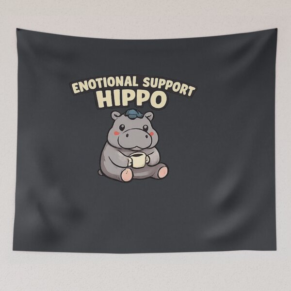 Item preview, Emotional Support Hippo Cute Coffee Animal Shirt designed and sold by Hobby-up.