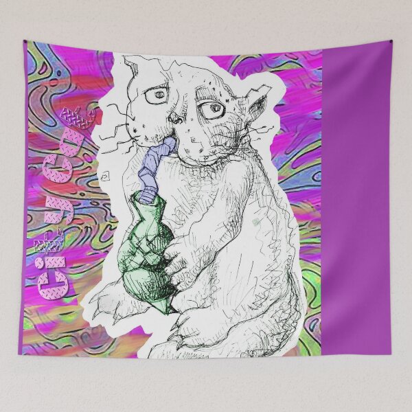 Item preview, City Cat - Midnight Potion (Ink Hand Drawing by ACCI designed and sold by VanyssaGraphics.