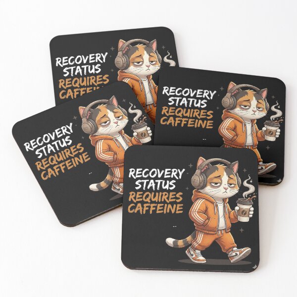 Item preview, Funny Coffee Cat Gym Recovery Caffeine Humor Tee designed and sold by CrystalMineArts.
