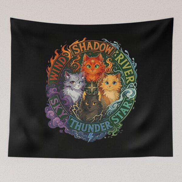 Item preview, Fantasy Warrior Cats Elements Clan Crest Fire Star Thunder River Wind Shadow designed and sold by KarimeRenin.