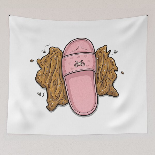 Item preview, Maybe It's Good Luck - Funny Slipper Stepping in Poop (Pink) designed and sold by HornbillDesign.