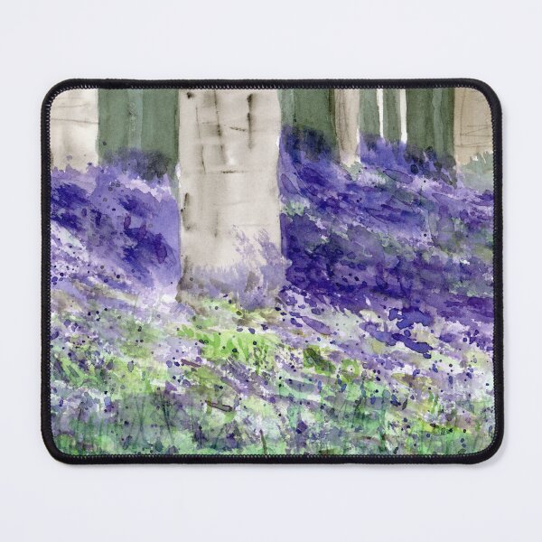 Item preview, Bluebell Wood Watercolor Painting — Purple Forest Floor Spring Nature Art designed and sold by watercolorbytelma.