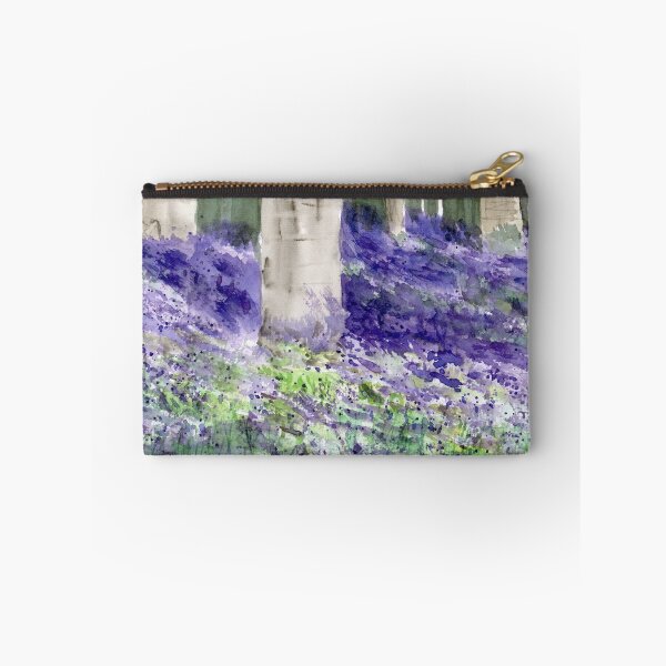 Item preview, Bluebell Wood Watercolor Painting — Purple Forest Floor Spring Nature Art designed and sold by watercolorbytelma.