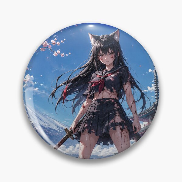 Item preview, Japanese cat girl samurai battle designed and sold by HD3284.