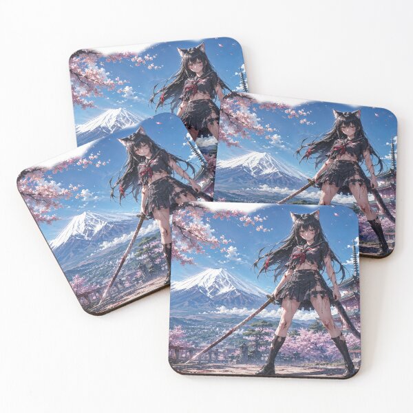 Item preview, Japanese cat girl samurai battle designed and sold by HD3284.