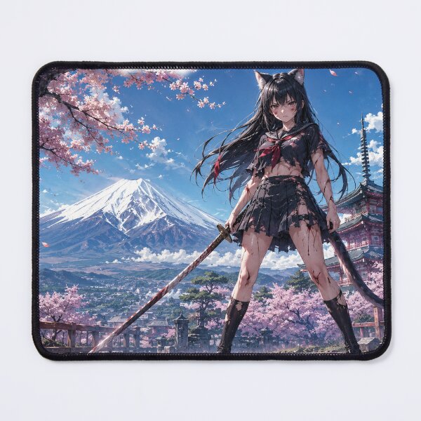 Item preview, Japanese cat girl samurai battle designed and sold by HD3284.
