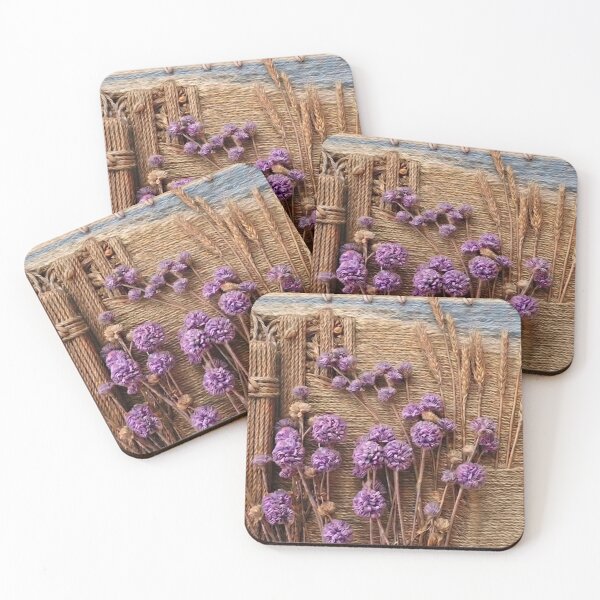 Item preview, Coastal Fiber Meadow with Statice Flowers designed and sold by JUTElCONIC.