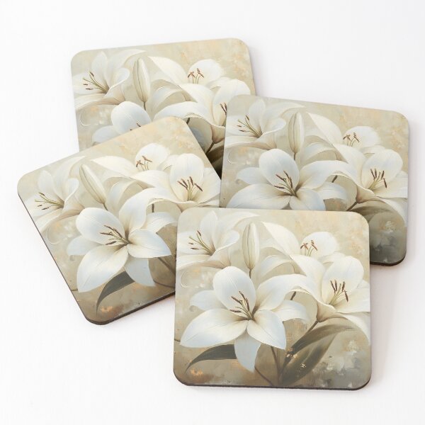 Item preview, White Lilies Soft Gold Harmony designed and sold by daila70.