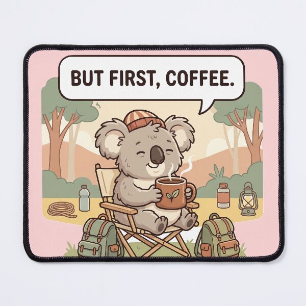 Item preview, Funny Koala Coffee Lover Vacation Sticker designed and sold by SoftAuraStudi0.