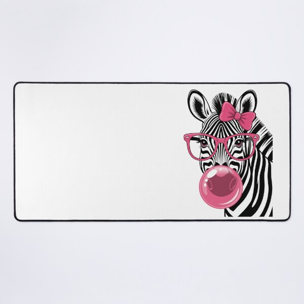 Item preview, A zebra with pink glasses and chewing gum designed and sold by jkrphoto.