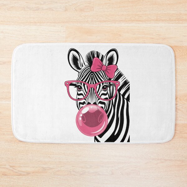 Item preview, A zebra with pink glasses and chewing gum designed and sold by jkrphoto.